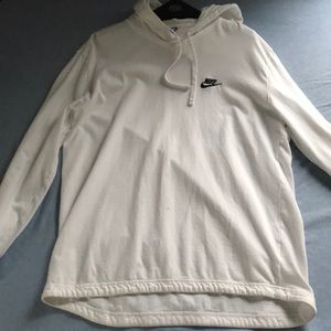 White Nike Hooded Long Sleeve Shirt